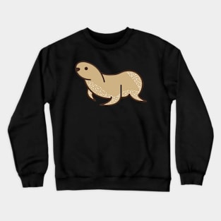 kawaii cute cartoon brown sea lion Crewneck Sweatshirt